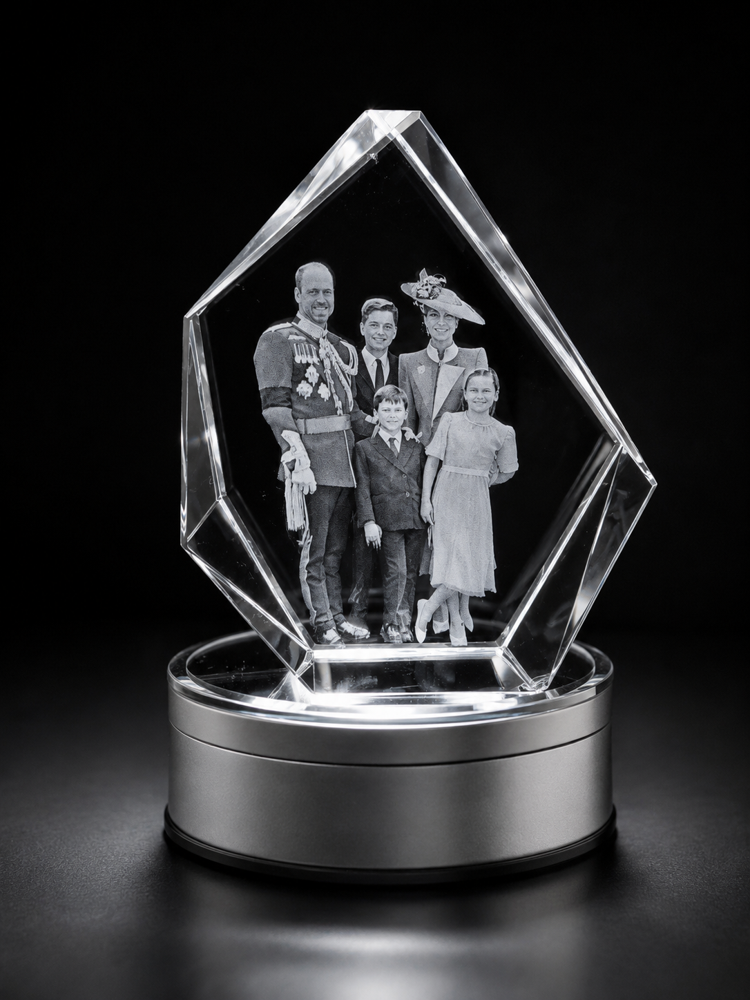 Prestige 3D crystal engraving on lit base by Heenan Specialist Engraving, Werribee